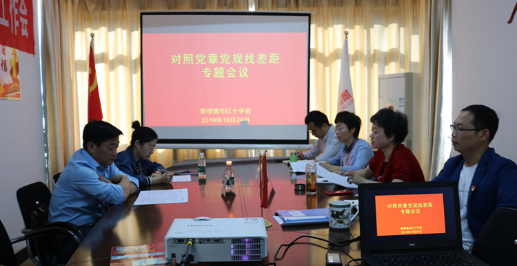 市红十字会召开对照党章党规找差距专题会议